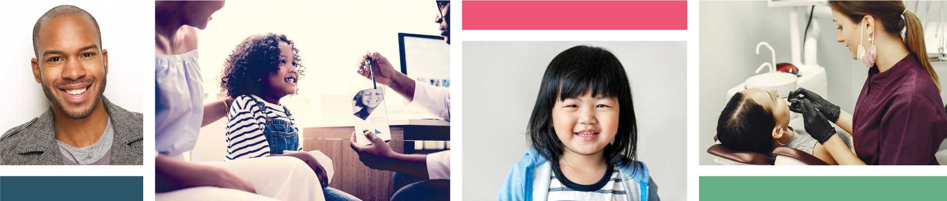 photo collage of smiling dental patients