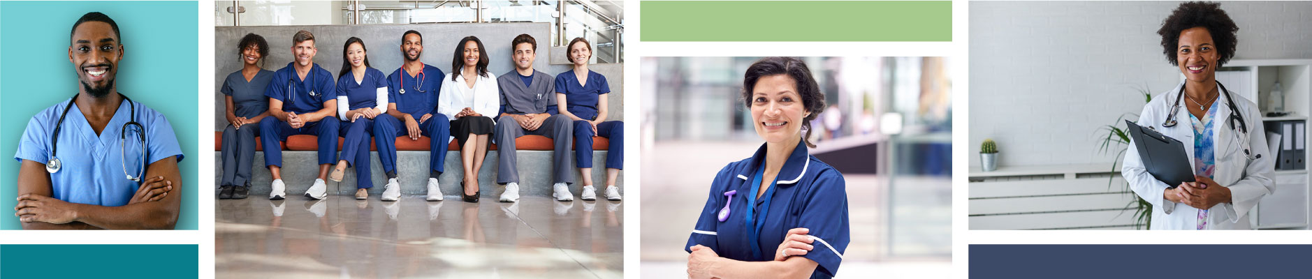photo collage of doctors and nurses