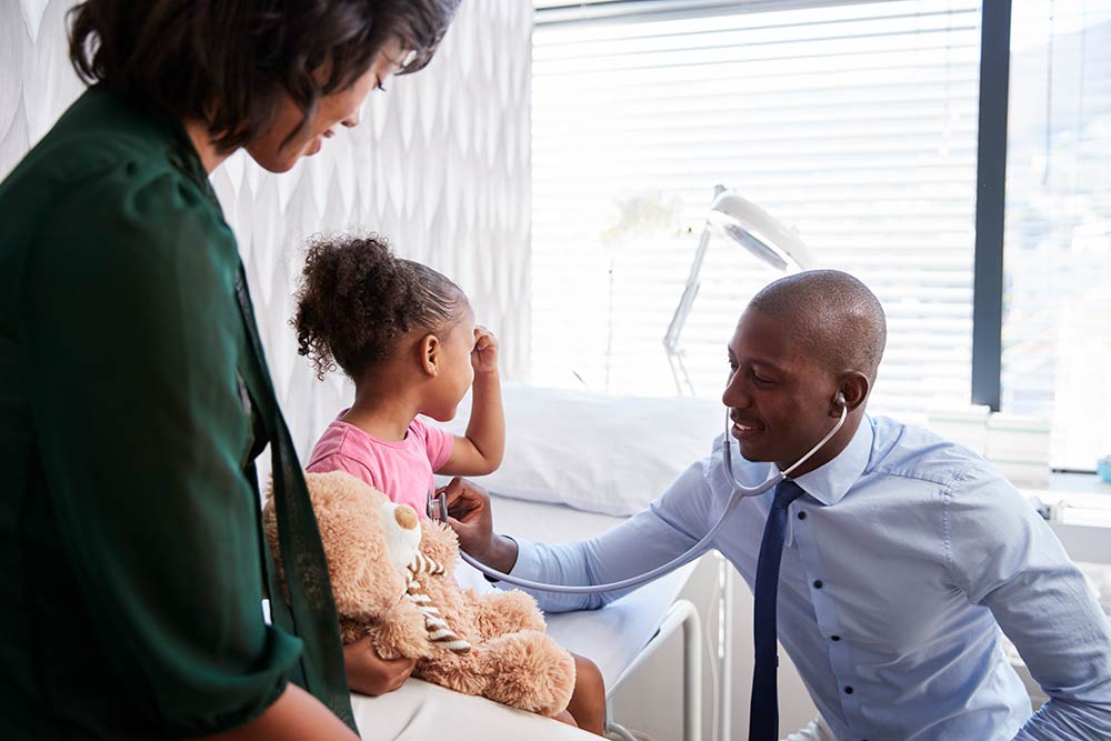 mother and child at a checkup